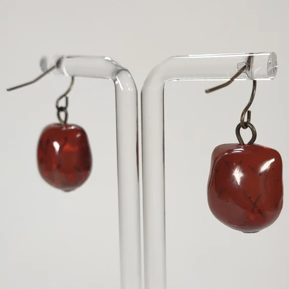 Handmade Cute Little Ceramic Bead Owl Fishhook Post Earrings - Picture 4 of 7